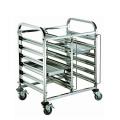 Metal hotel service dinner trolley with wheel