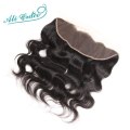 Ali Grace Closure Brazilian Straight Lace Closure 5x5 HD Swiss Lace Closure Pure-Hand Tied 13x4 Lace Frontal Human Hair 18Inch