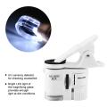 Adjustable focusing Universal 9595W 60X Mini Mobile Phone Microscope With Clip Led UV Lights Magnifying Glass 60 Times Magnifier