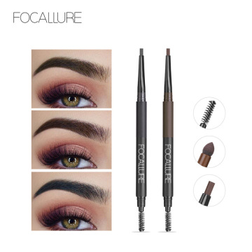 FOCALLURE Eyebrow Pencil 3 In 1 Auto Waterproof For Eyebrows Cosmetics Eyebrow Marker Enhancer Brown Tattoo Pen Maquiagem