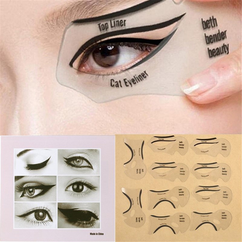 10pcs Eyeliner Template Kit Model for Eyebrows guide template Shaping Maquiagem eye shadow frames card makeup Eye Brow tools