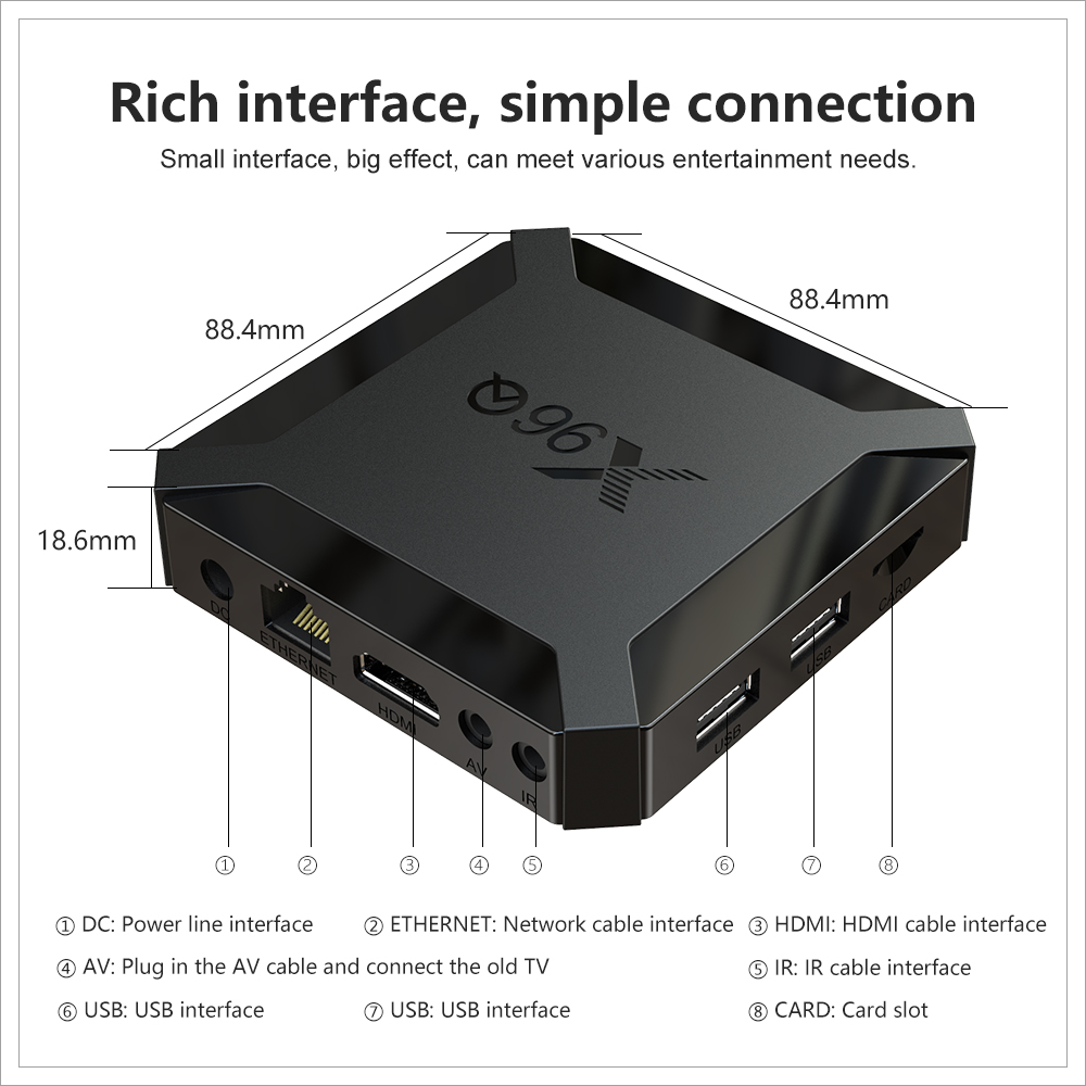 TV Box Android 10 X96Q 2.4G Wifi Allwinner H313 Quad Core 1G 8G 2GB 16GB 1080P Media Player X96 Q 4K Smart Set Top Box