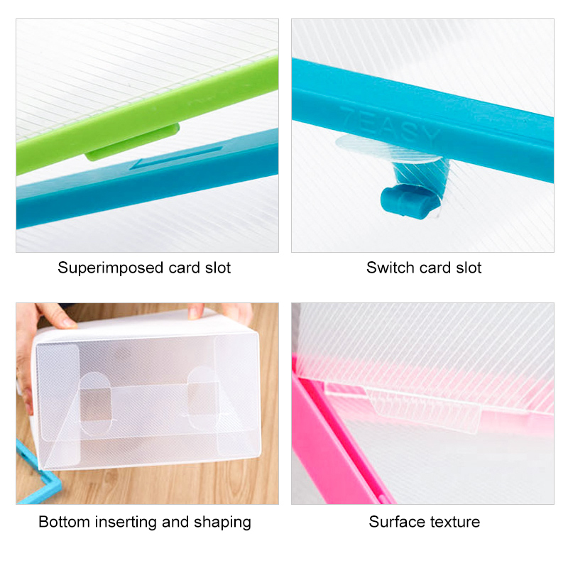 Thick crystal transparent color shoe box plastic DIY folding drawer For Home shoe storage box organizer Shoe Hanger Wardrobe