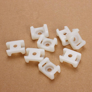 50Pcs 6mm Hole Width White Cable Tie Mount Base Saddle-shaped Wire Management Holder Nylon Electrical Cable Tie Mount