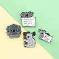 Save my home Enamel Pin Custom Cartoon Koala Bear Tips Brooches Badge for Bag Lapel Pin Buckle Animal Jewelry Gift for Friend