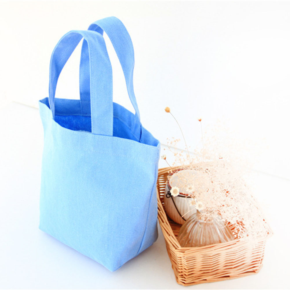 Women Solid Canvas Shoulder Bags Shopping Bag Tote Package Large Capacity Foldable Purses Handbag Bookbag Lunch Bag