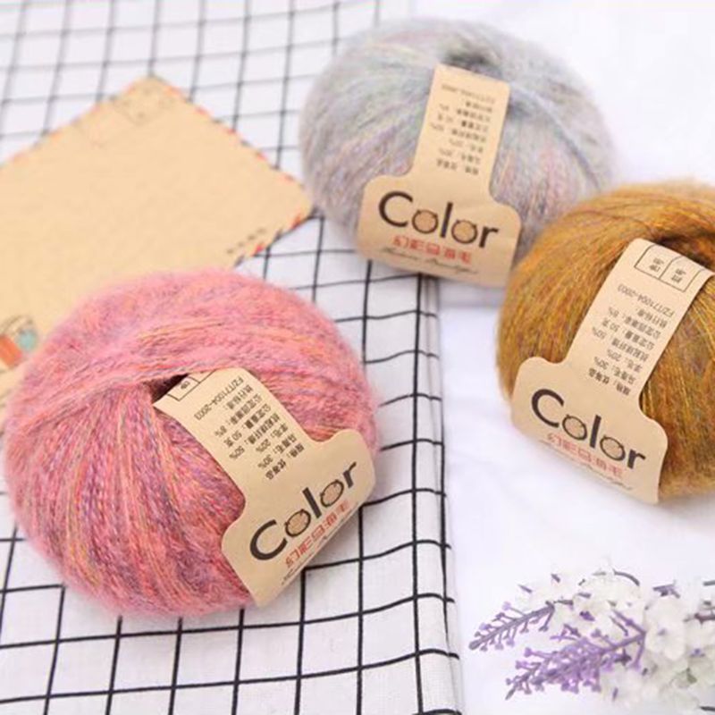 50g Angola Amorous Feelings Thin Mohair Wool Yarn Plush Hand Knitting Supplies for weaving Sweater Hat Scarf Anti-pilling Yarn