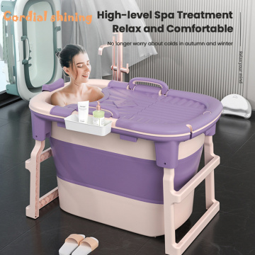 Cordoal Shining Adult Folding Bath Tub Thicken Heighten Take A Bath Portable Plastic Home Barrel For Babys