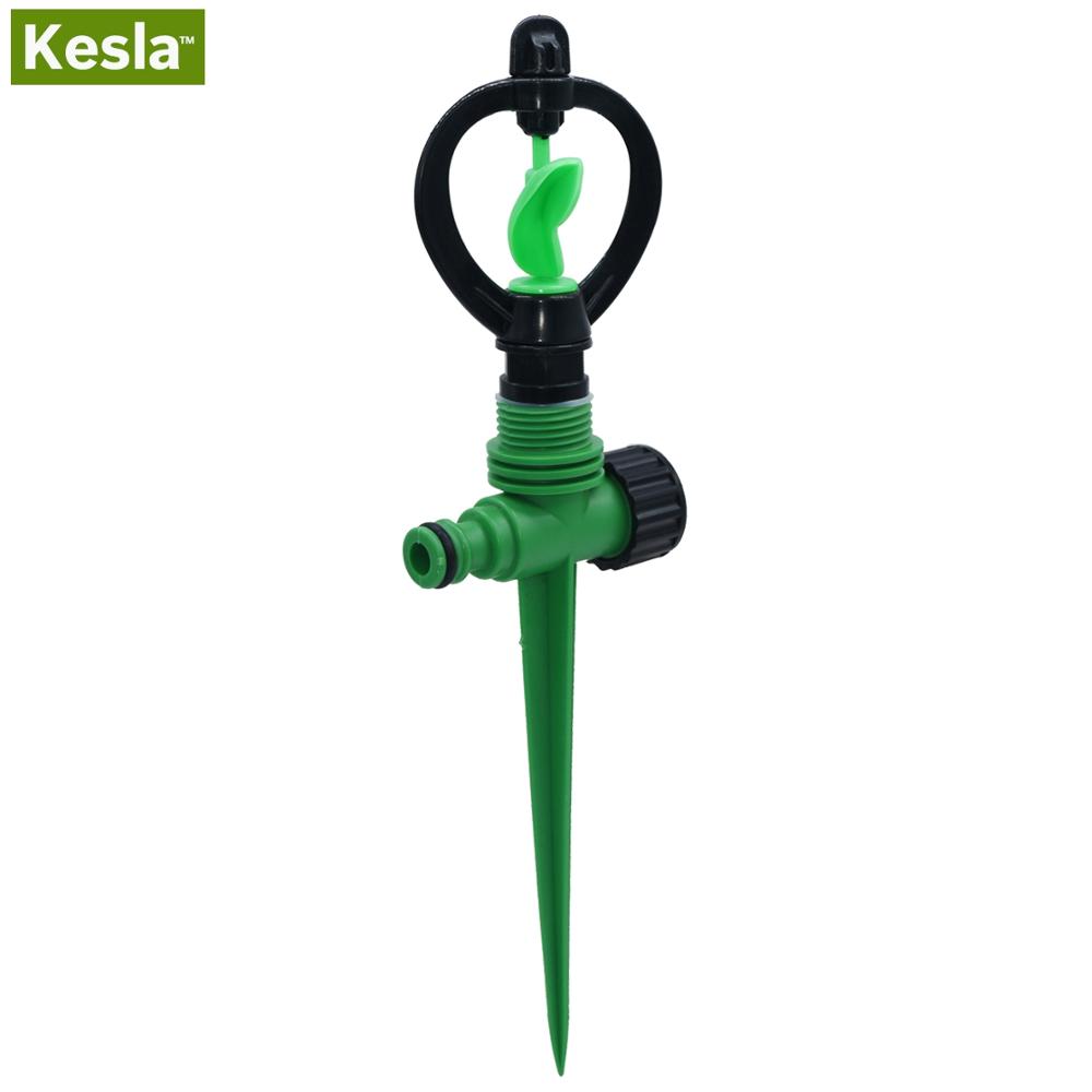Garden Sprinkler 360Degree Rotating Automatic Watering Irrigation Lawn Garden Irrigation System w/ Nozzle & Stake Greenhouse