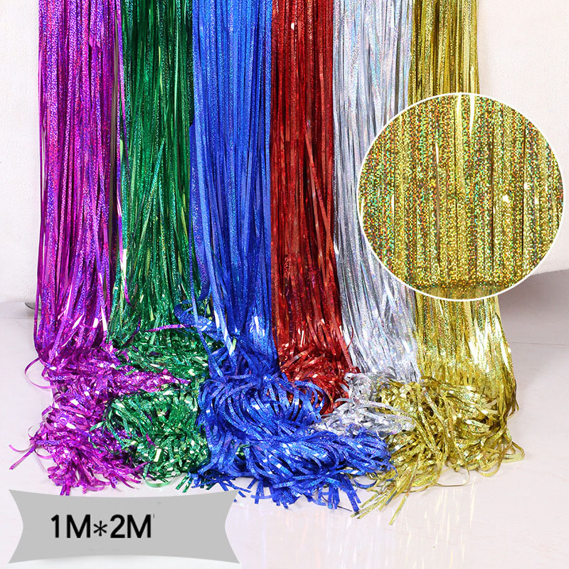 Party Favors Wedding Decoration Party Supplies Photozone Rain Tinsel Foil Curtain Birthday Party Wall Drapes Photo Zone Backdrop