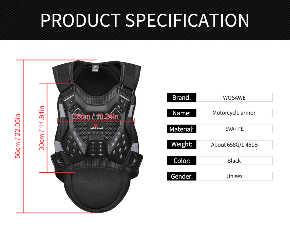 WOSAWE Motocross Armor Short Adult Off Road Racing Motorcycle Protective Gear MTB Clothing Jacket+kneepads+Elbowpads+shorts