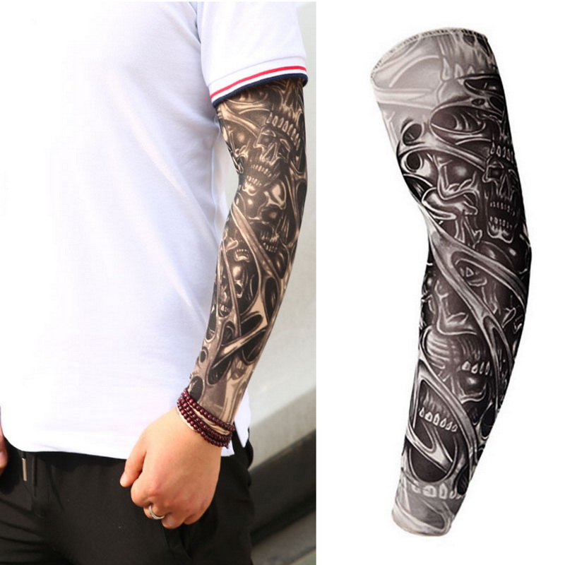 1PC Outdoor Cycling Sleeves 3D Tattoo Print UV Protection MTB Bike Bicycle Sleeve Arm Protection Ridding Fake Tattoo Arm Sleeves