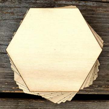 Wooden Plain Hexagon Craft Shapes Plywood