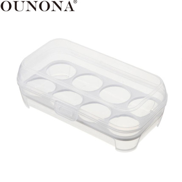 OUNONA Egg Storage Box Refrigerator Eggs Holder Container Portable Eggs Carrier Kitchen Food Container for Camping Picnic