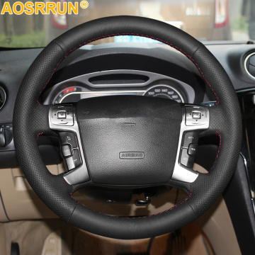 Black Artificial Leather Car Steering Wheel Cover For ford mondeo 2007 2008 2010 2011