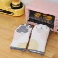 Cute Cat Paws Oven Mitts 3D Cartoon Baking Insulation Gloves Long Cotton Microwave Heat Resistant Non-slip Kitchen Gloves