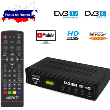 DVB-T2 DVB-C Digital TV Tuner Receiver WIFI 1080P HD Decoder TV Box DVB-T M3U H.264 Youtube TV Receptor Russian Set Top Box