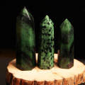 1PC Natural Crystal Quartz Column Epidote Crystal Stone Point Healing Obelisk Epidote Hexagonal Wand Treatment Stone Home Decora