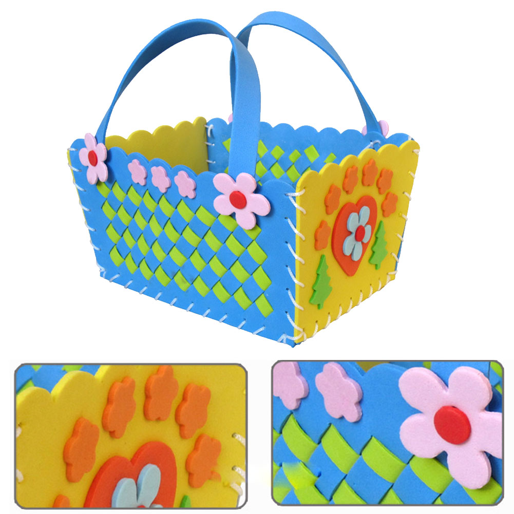 beautiful lovely DIY Cute Flower Handmade Craft Kids develop hands-on skills Children Creativity Toys Braided Storage Basket Toy