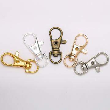 10pcs Gold Split Key Ring Swivel Lobster Clasp Connector For Bag Belt Dog Chains DIY Jewelry Making Findings Wholesale