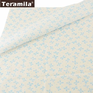 Teramila White Bottom Patchwork Cloth DIY Dolls Scrapbooking Tela 100% Cotton Plain Fabric Bowtie Style Tissue Home Textile