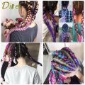 DIFEI Women 24 Inch 100g/pack Crochet Hair Jumbo Braids Pink Green Synthetic Jumbo Braids Long Ombre Braiding Hair Extensions