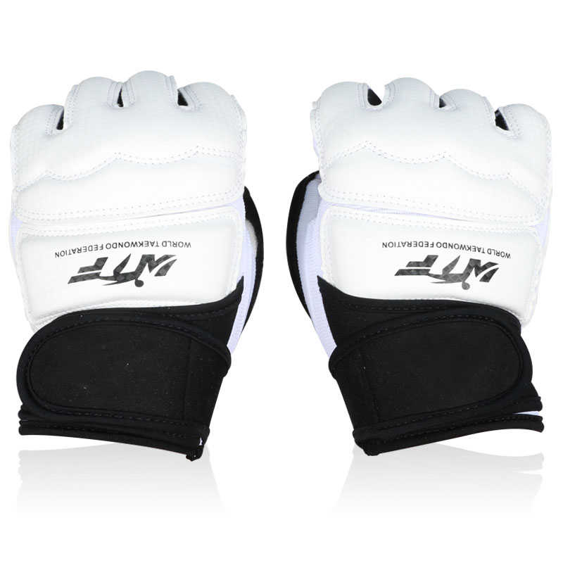 2016 PU Half Finger Taekwondo gloves TKD protector Fighting mitts MMA gloves Karate hands protector boxing gloves black color