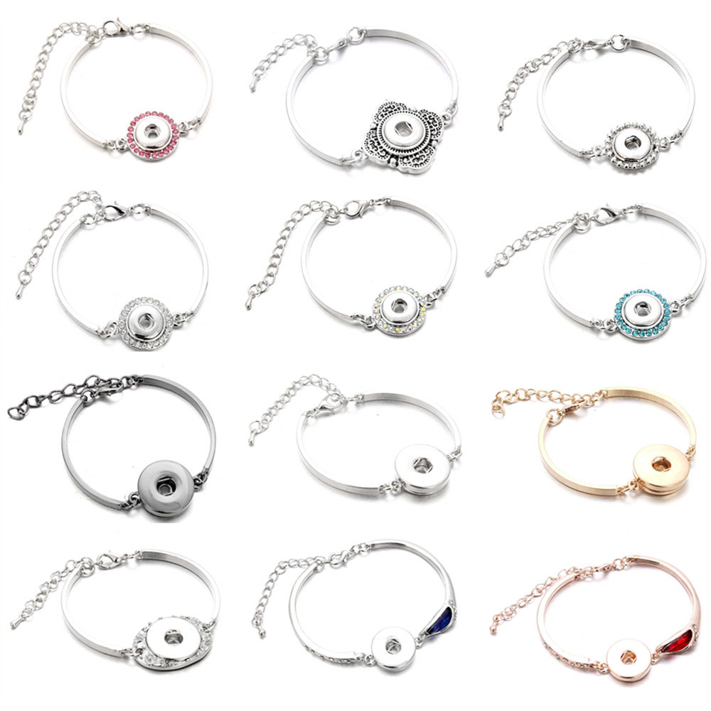 Hot Snap Jewelry Interchangeable Snap Bracelets for 12mm 18mm Snaps Button Jewelry Women's Bracelet with Charms