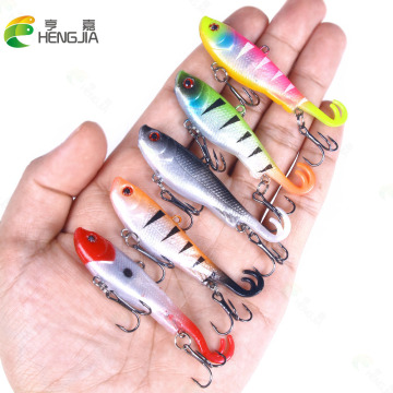 HENGJIA Double Tail Fishing Lure VIB Ice Fishing Lure Soft Lead Bait 7cm 12g Isca Artificial Bait Wobber Sinking Fishing Lure