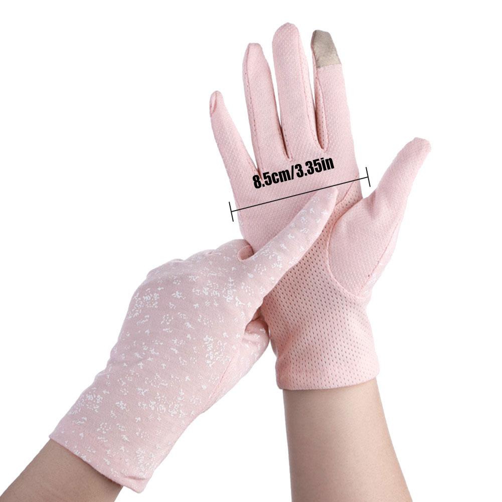 Women Sunscreen Gloves Spring Summer Lace Stretch Touch Screen Glove Anti-UV Wrist Short Slip Resistant Breathable Driving Glove