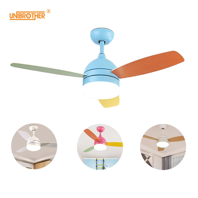 42 inch LED Ceiling Fan Lamp Light with Remote Control 18w Cooling Fans 220V AC Multi Color for Restaurant Kid's Room Decor