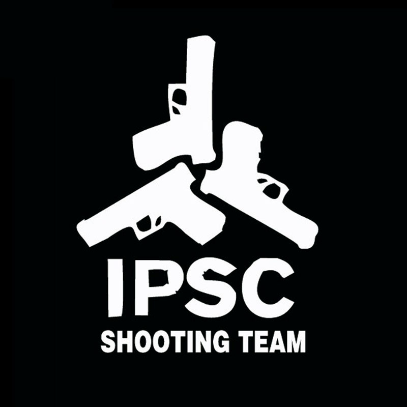 19*25CM IPSC SHOOTING TEAM Cool Car Window Stickers Car Stickers Shooting Union Black Silver CT-426