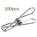 100 PCS 5/6cm Stainless Steel Clothes Pegs Blanket Laundry Hanging Clothesline Clips For Clothes Paper Files Snacks Seal