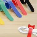 50pcs T-type Velcro Cable Tie Wire Reusable Cord Organizer Wire 15*1.2cm Colorful Computer Data Cable Power Cable Tie Straps