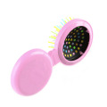 YAS 1PC New Mini Round Folding Comb with Mirror Magic Health Massage Brush Portable Colorful Hair Comb for Adults Baby