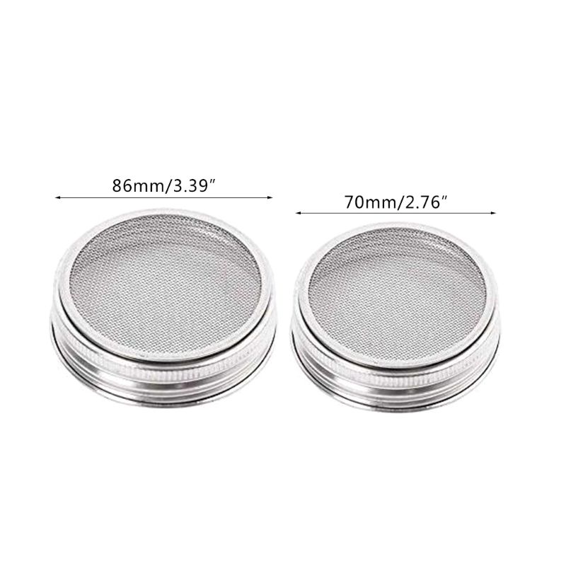 4Pcs/Set Seed Sprouting Lids 304 Stainless Steel Filter Mesh Cover Screen Strainer for Wide Mouth Mason Germinator Canning Jars