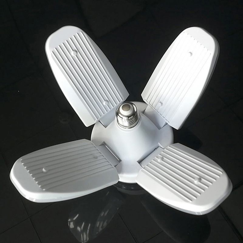 85W LED Garage Lamp Deform Ceiling Fan Light E27 Foldable Blade Bulb Adjustable 85-265V Warehouse Workshop Industrial Light