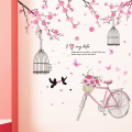 [shijuekongjian] Ballet Dancer Girl Wall Stickers DIY Flowers Plants Wall Decals for Kids Room Baby Bedroom House Decoration