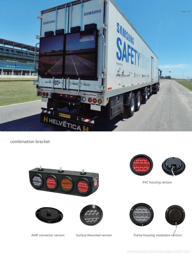 Brake/signal tail light for truck heavy duty trailer