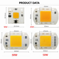 LED COB Lamp Chip 10W 20W 30W 50W AC 220V Smart IC LED Beads DIY For LED Floodlight Spotlight Warm White Full Specturm module