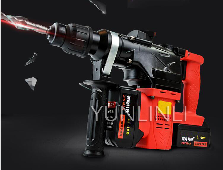 Lithium Battery Rotary Hammer Heavy Duty Cordless Impact Drill Power Tool Cordless Hammer Electric Drill