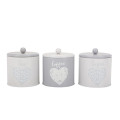 Light Grey Cilnder Tea Sugar Coffee Canister