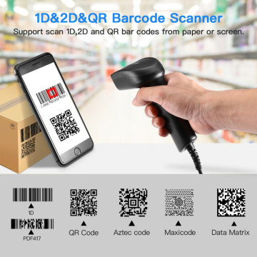 Bluetooth Wireless Barcode Scanner AND Wired 1D/2D QR Bar code Reader PDF417 Scanner for mobile payment Industry