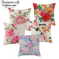 Fuwatacchi Flower Cushion Cover Peony Rose Cherry Blossom Throw Pillow Cover for Home Chair Sofa Decorative Pillows 45*45 Double