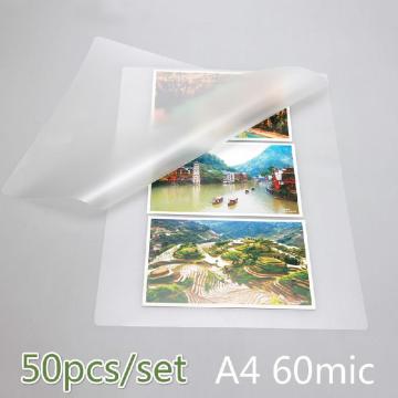 50PCS/lot 60 Mic A4 Thermal Laminating Film PET for Photo/Files/Card/Picture Lamination Roll Hot Cold Packs Laminator Paper