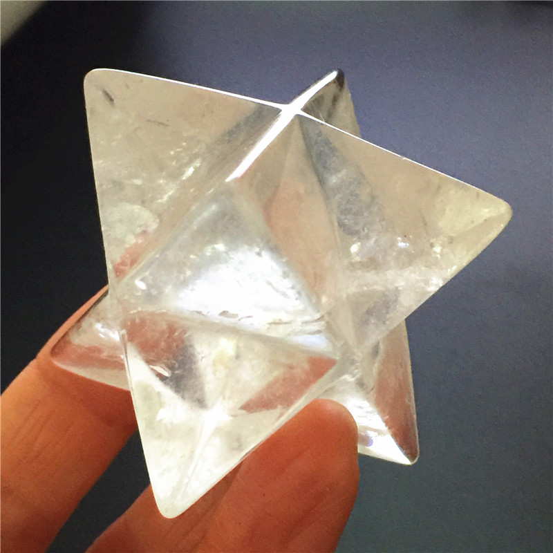 Natural Crystal Quartz Merkaba Stars Gemstone Unicursal Hexagram Great for Meditation Healing Positive Healing Balancing Set