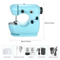 Mini Sewing Machine Multifunction Electric Micro-Sewing Machin Adjustable 2Speed Double Thread with Lights and Cutter Foot Pedal