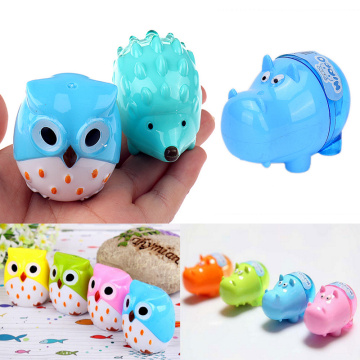 1PC Cute Owl Pig Hedgehog Hippo Plastic Pencil Sharpener Lovely Multiple Animals Creative Stationery for School Kids Wholesale