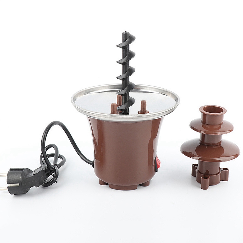 Mini Three Layers Chocolate Fountain Creative Chocolate Melt With Heating Fondue Machine Diy Melt Waterfall Pot