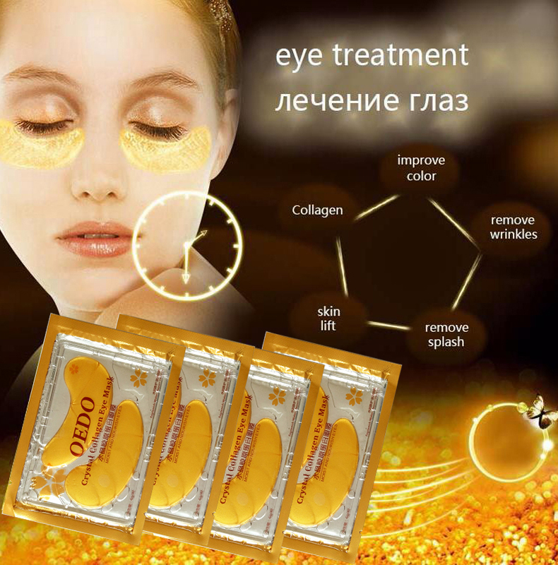 10pcs=5pack Anti-Aging Gold Crystal Collagen Eye Mask Skin Care Eye Patches Crystal Beauty Anti Dark Circle Anti-Puffiness Cream